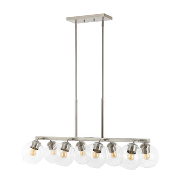 Julian 33.5" Farmhouse Bohemian Iron/Glass Linear LED Pendant - JONATHAN Y